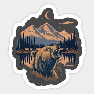 Bear on the lake Sticker